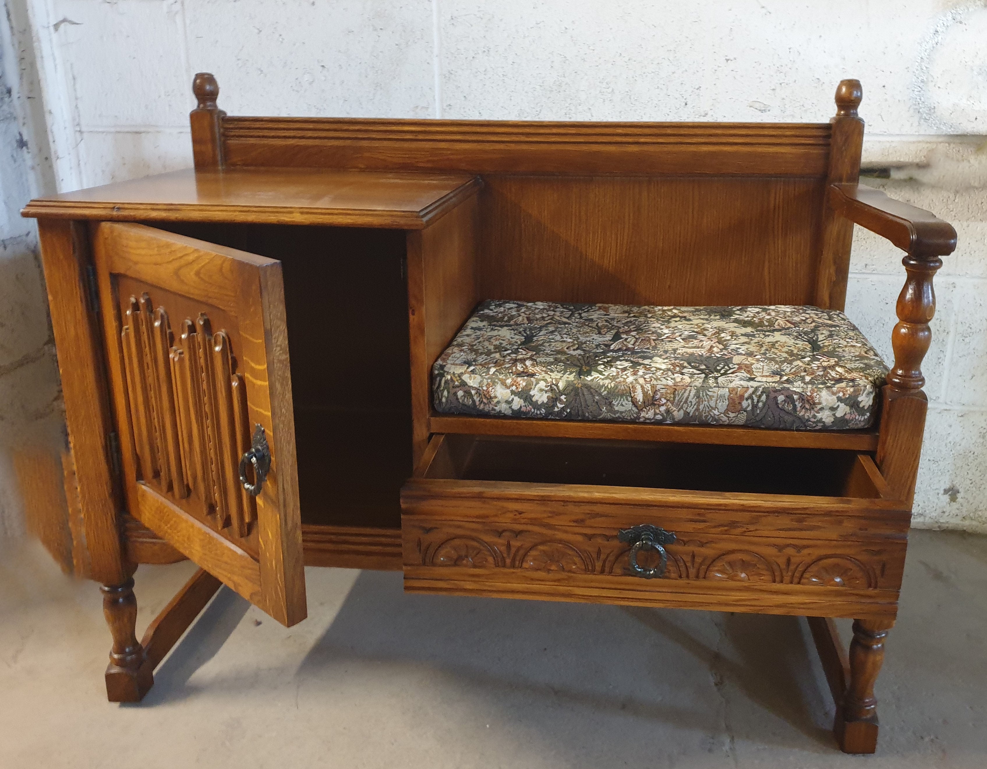 Phone Table With Seat Telephone Chair Vintage Telephone Bench