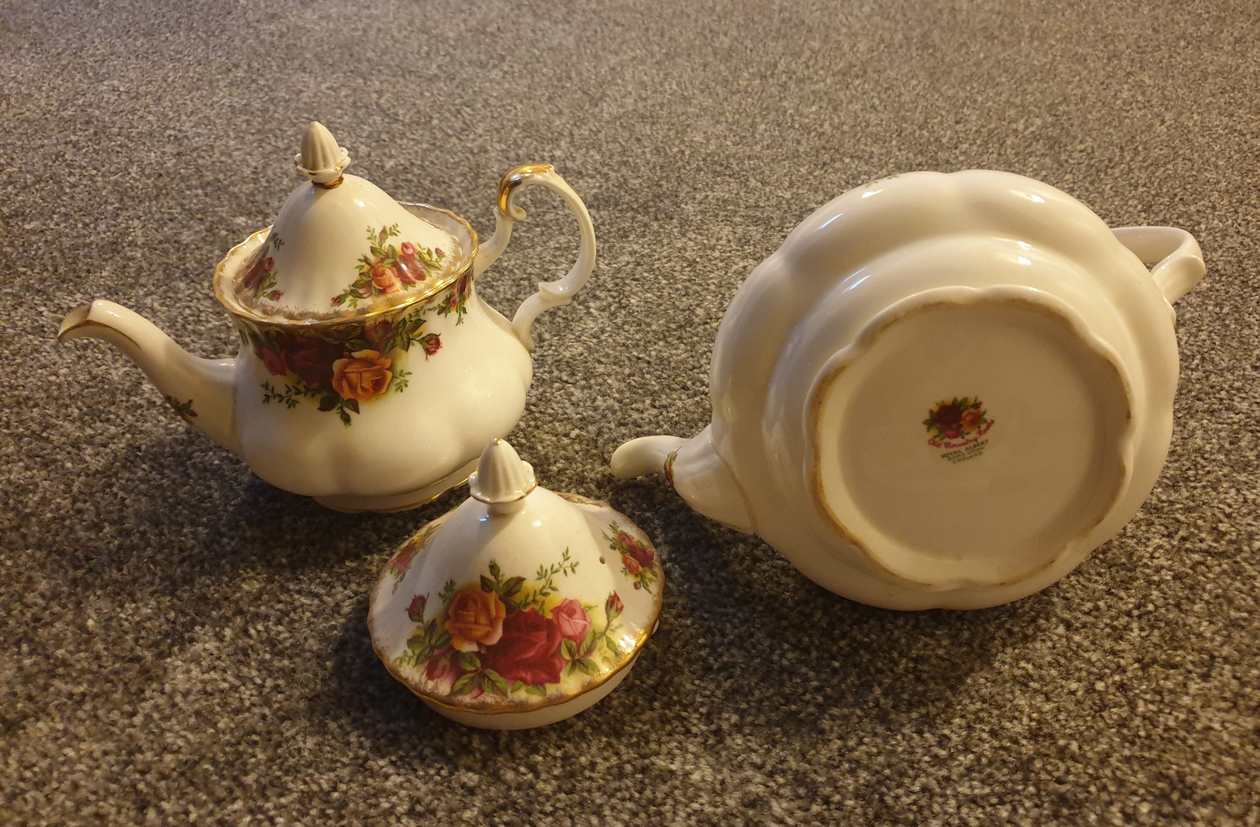 Early 1900s Early Colclough Royal Stanley Ware Pitcher and Stand - Set of 2